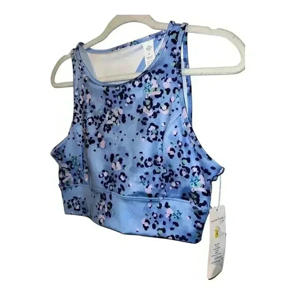 Nanette Lepore Vista Blue Open Back Crop Top, Large - Picture 3 of 6
